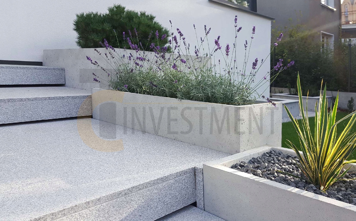 Duże donice betonowe ogrodowe na drzewa z betonu architektonicznego SLABB Marka inna