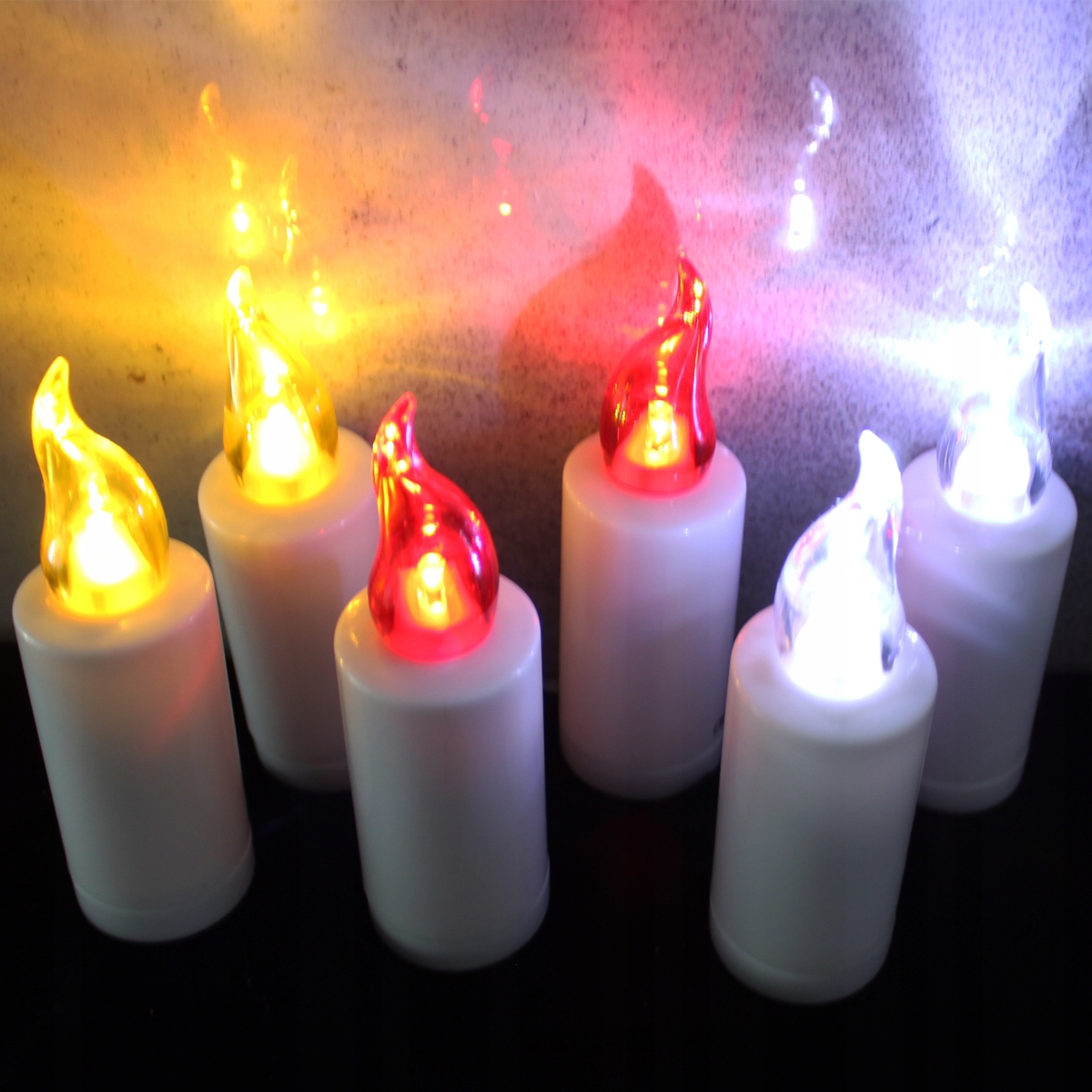 Vložka do sviečky Led mix farieb 10 cm 24 kusy