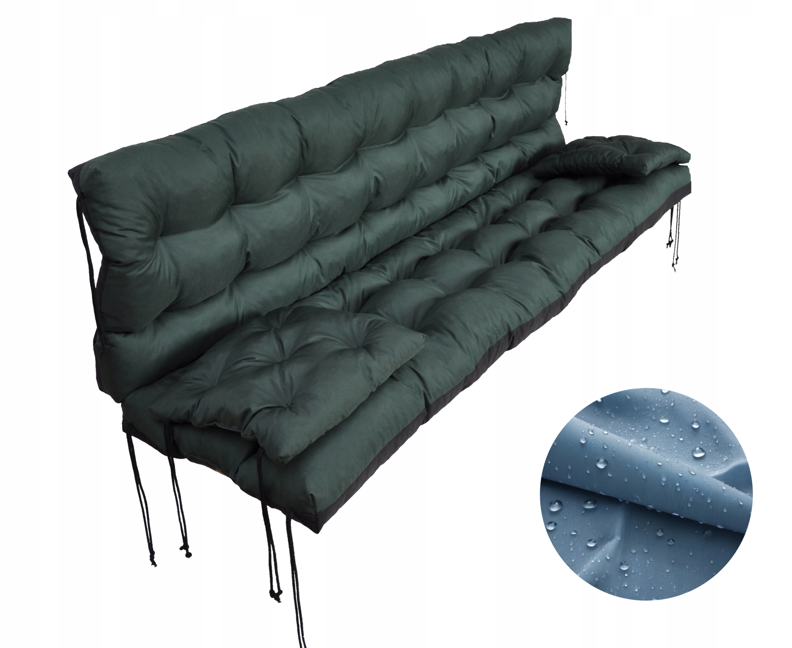 Wodoodporna Poduszka na Huśtawkę na Ławkę Ogrodową 160 cm Poduszki 40x40