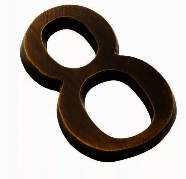 Cyfra mosiężna samoprzylepna BRĄZ 5cm, numer 8