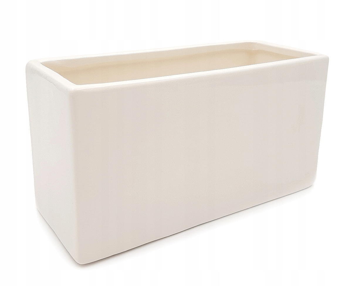 

Osłonka Doniczka Nowoczesna Prostokątna Biała 22cm