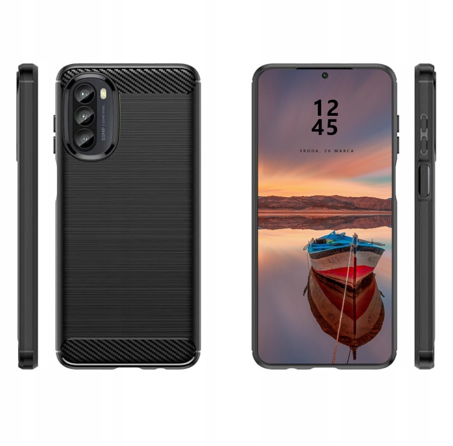 

Etui Karbon Case Do Motorola G82 5G G52 2x Szkło