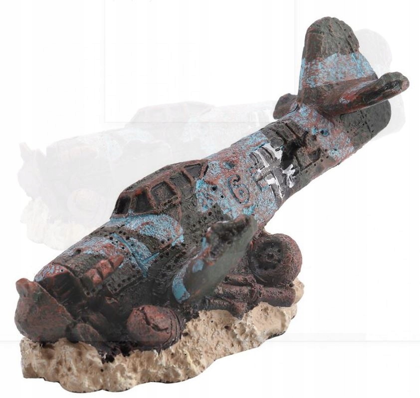 

Samolot Ozdoba do Akwarium 8cm dla Rybek wrak