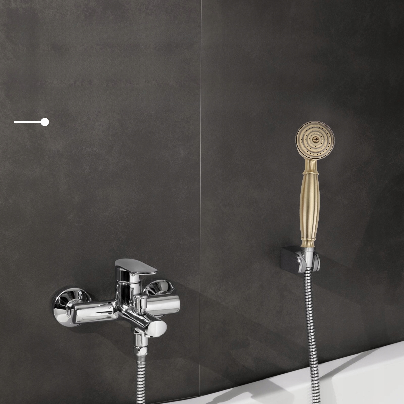 RETRO GŁOWICA PRYSZNICOWA ZRASZACZ RĘCZNY NATRYSK CROW Linia NA