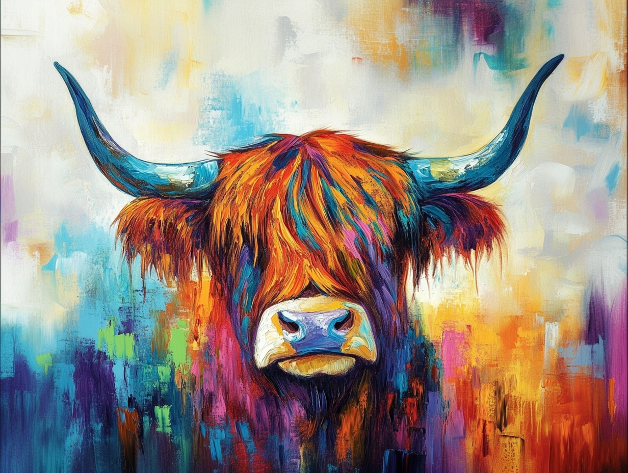 Obraz Na Plátně Canvas Fauna Kráva Skotsko Highland Portrét Grafika 100x75