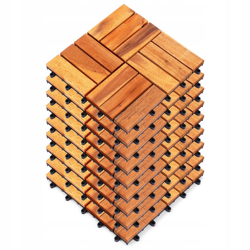 Dřevěné terasové dlaždice 30 x 30 cm 9 ks