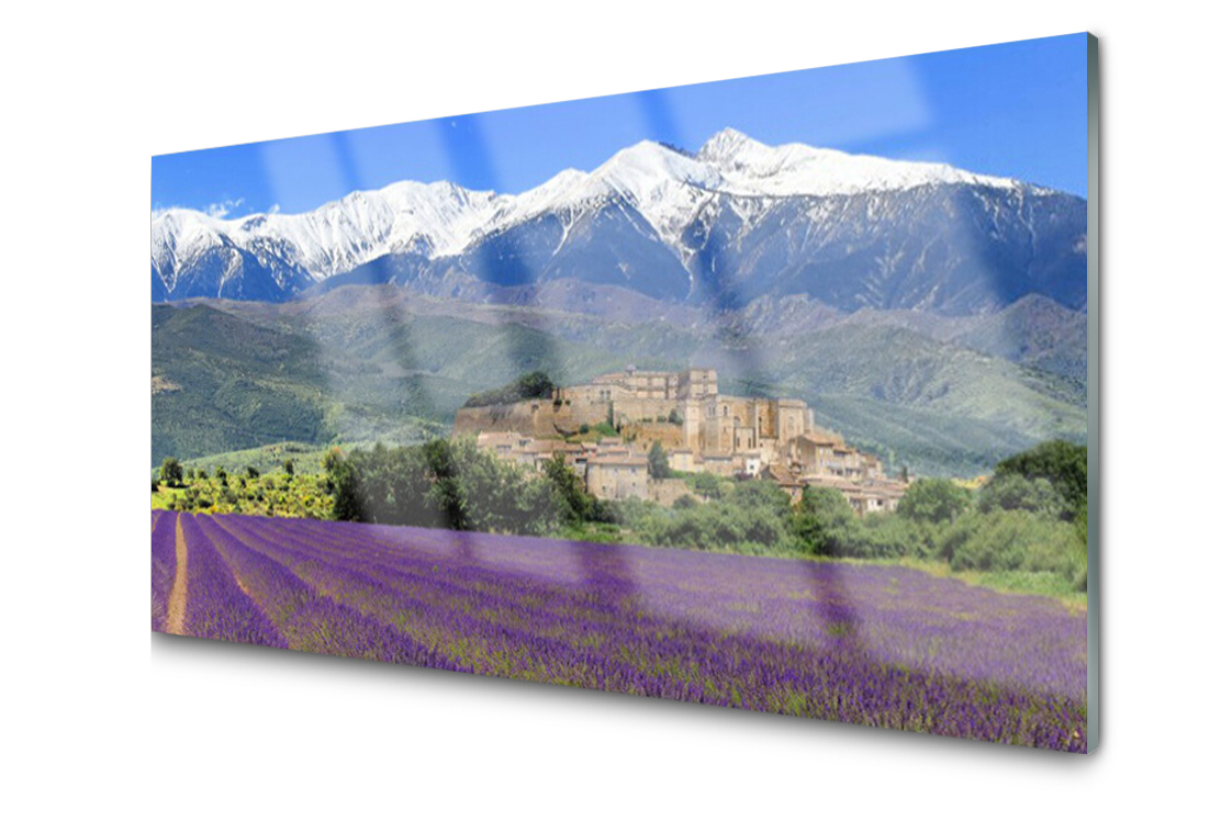 

Panel szklany dekor Łąka Kwiaty Góry 140x70