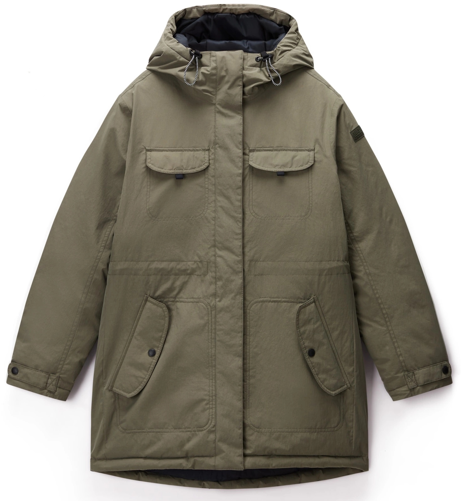 Dámský kabát Napapijri khaki péřový s kapucí A-Cibiana Tea Khaki- S
