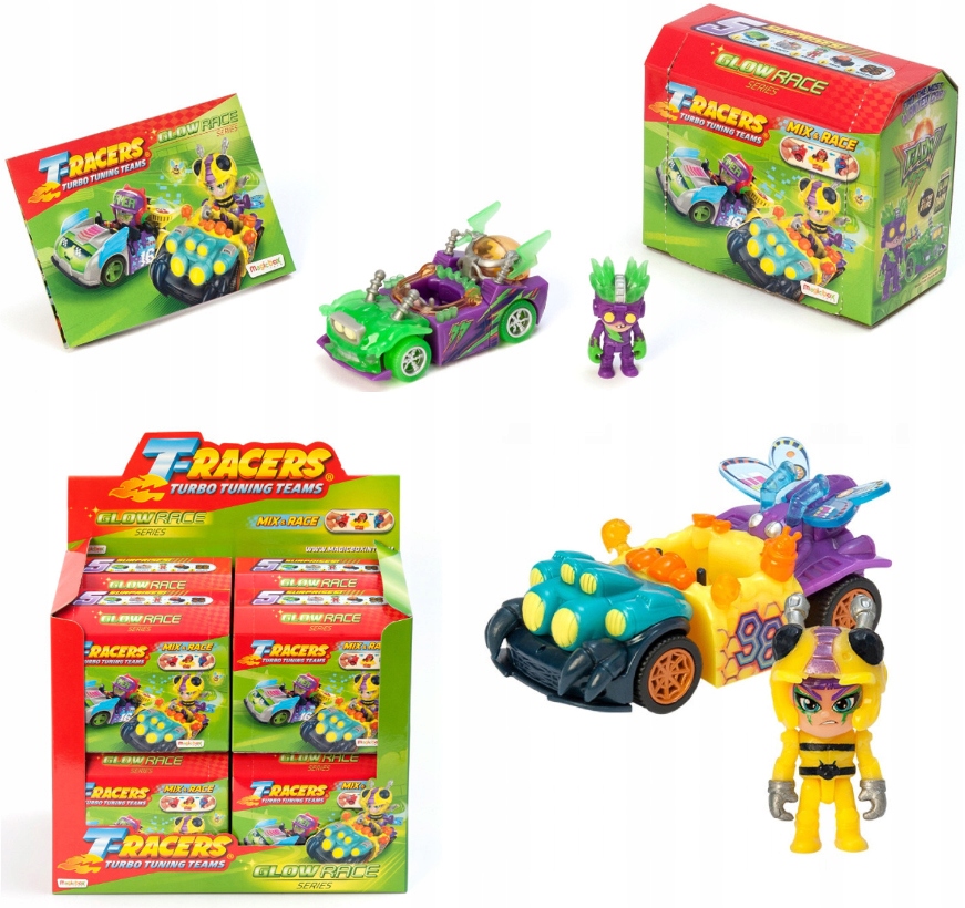 T-Racers GLOW RACE SERIA 4 AUTKO Z FIGURKĄ Model T-RACER PTR4D408IN00