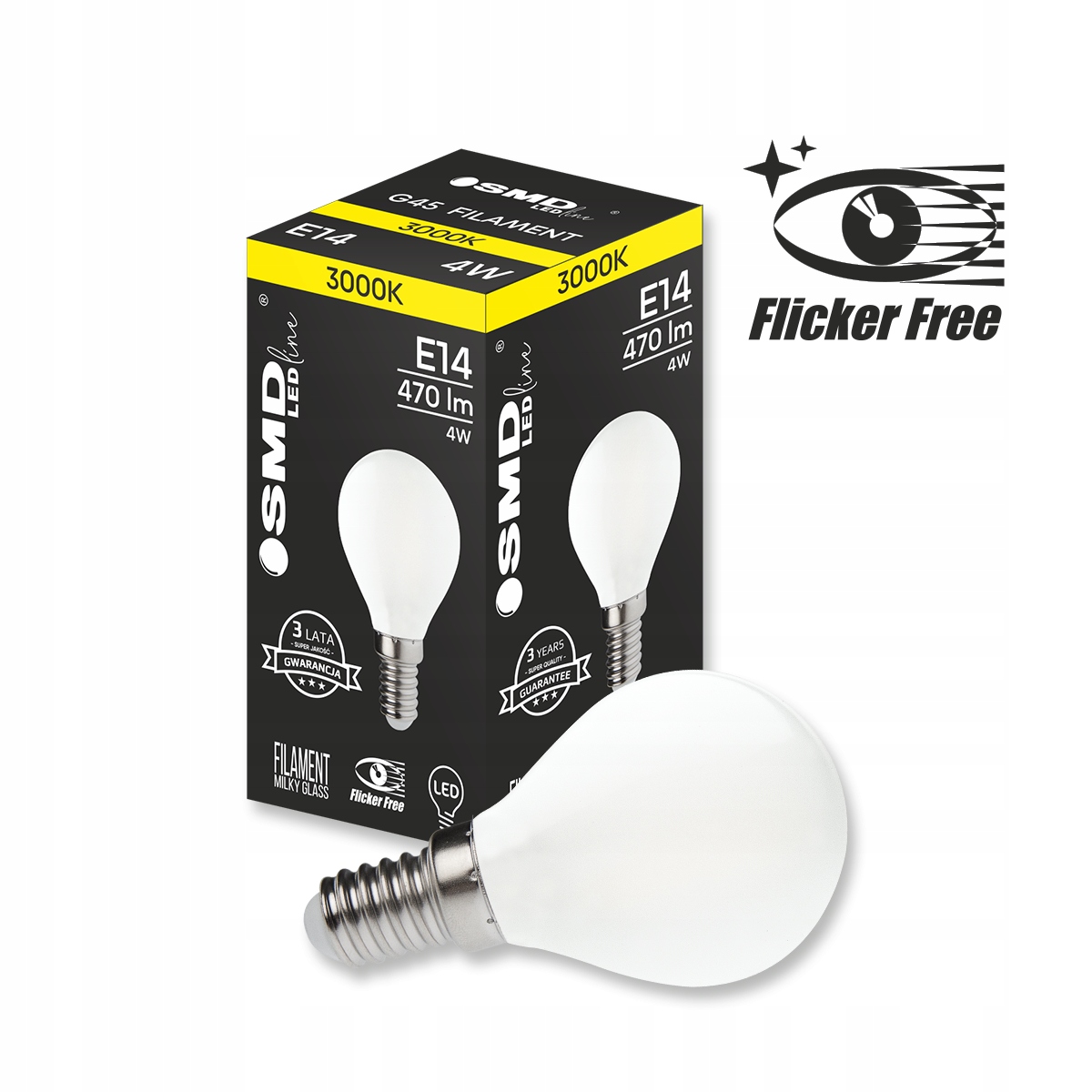 

Żarówka Smd LEDline E14 Filament 4W Kulka ciepła