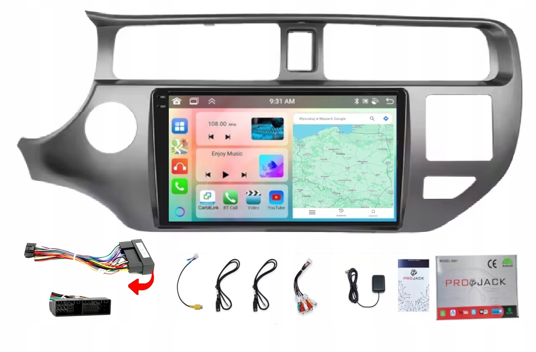 Gps Navigace Pro Android Kia Rio 2011-2015 Carplay Wifi 4GB 64GB