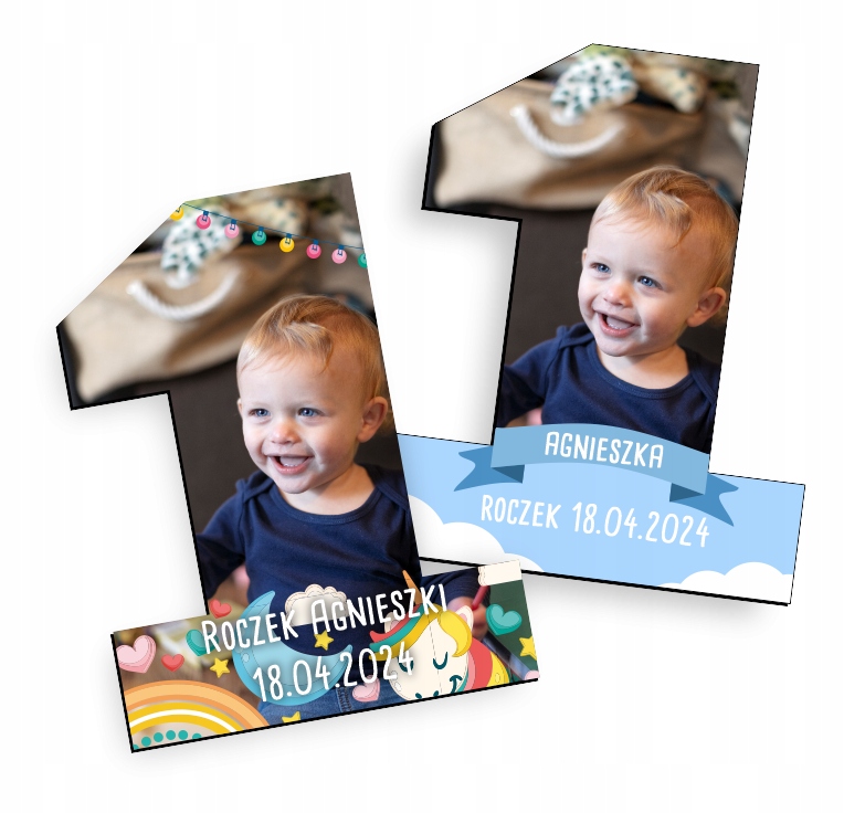 Personalizowany magnes na roczek twoje zdjęcie prezent dla gości