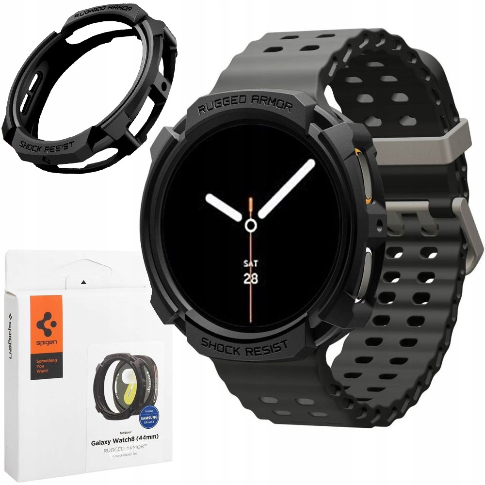 Spigen Rugged Armor Etui na Samsung Galaxy Watch8 44 mm matowa czerń