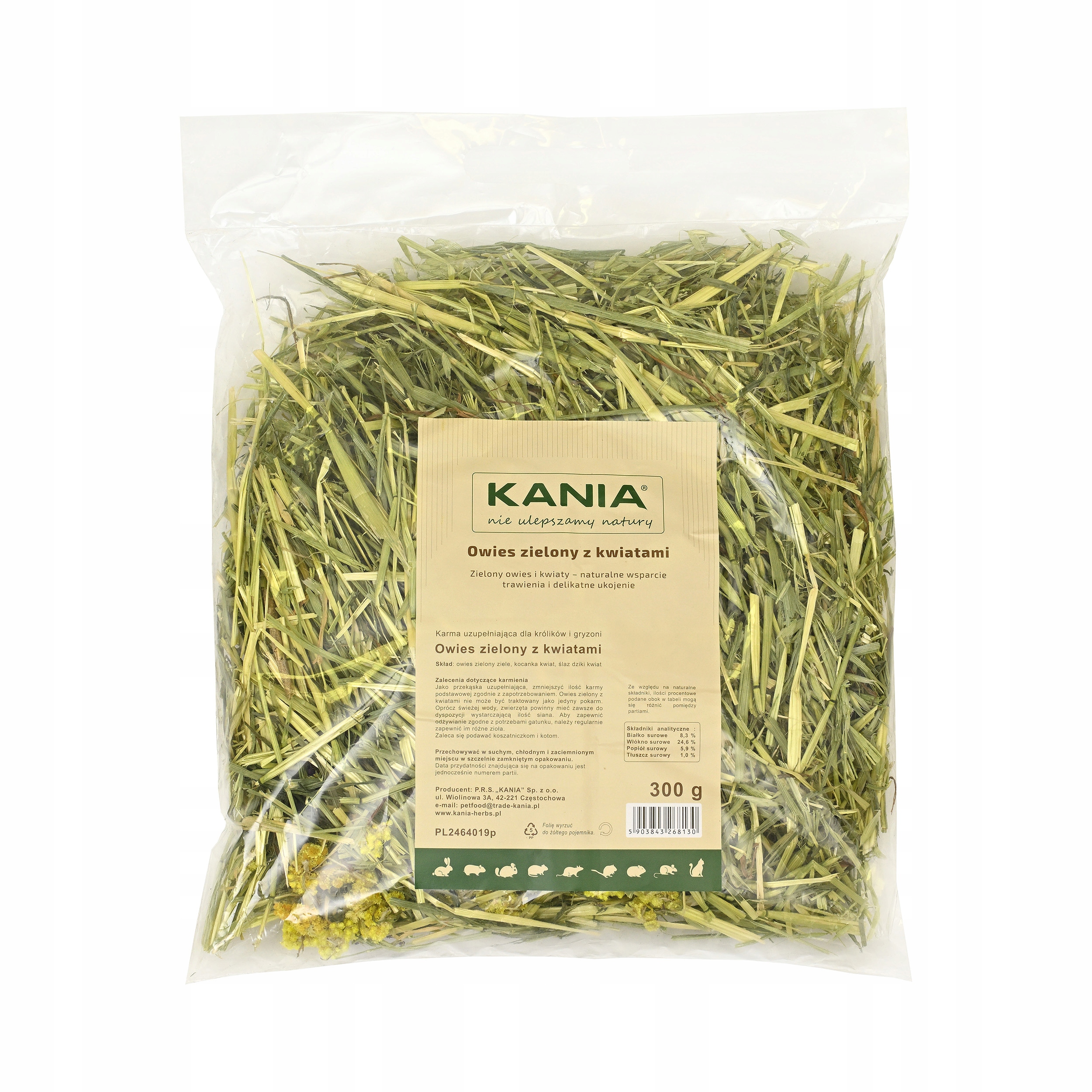 Levně Kania Oves Zelený s květy Ovesné byliny pro osmáky degu Králíka Hlodavce