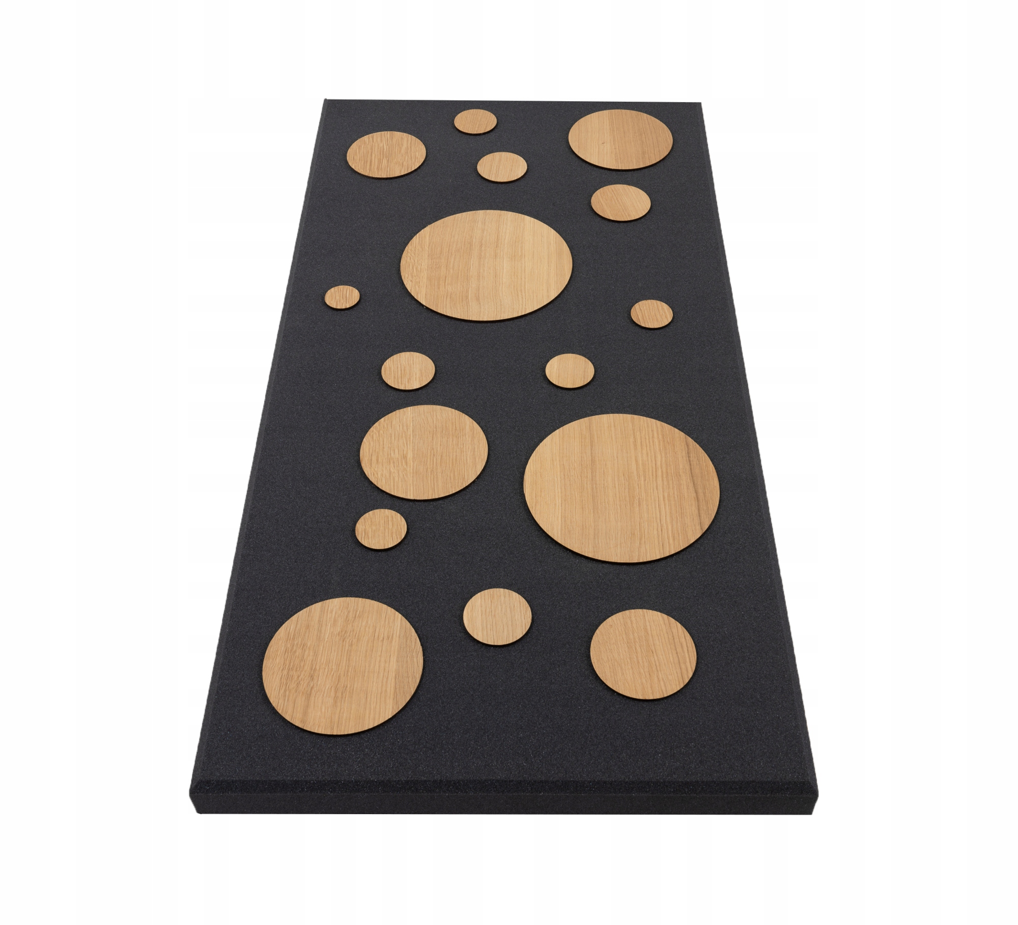 Dekorativní akustická absorpční obrazovka 50 x 100 cm 5 cm panel Kolečka dub