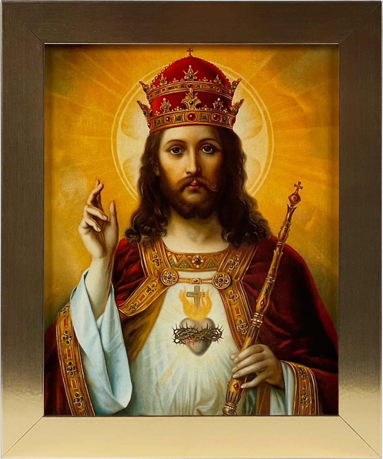 

Obraz 30x25 Jezus Chrystus Król Złota Rama