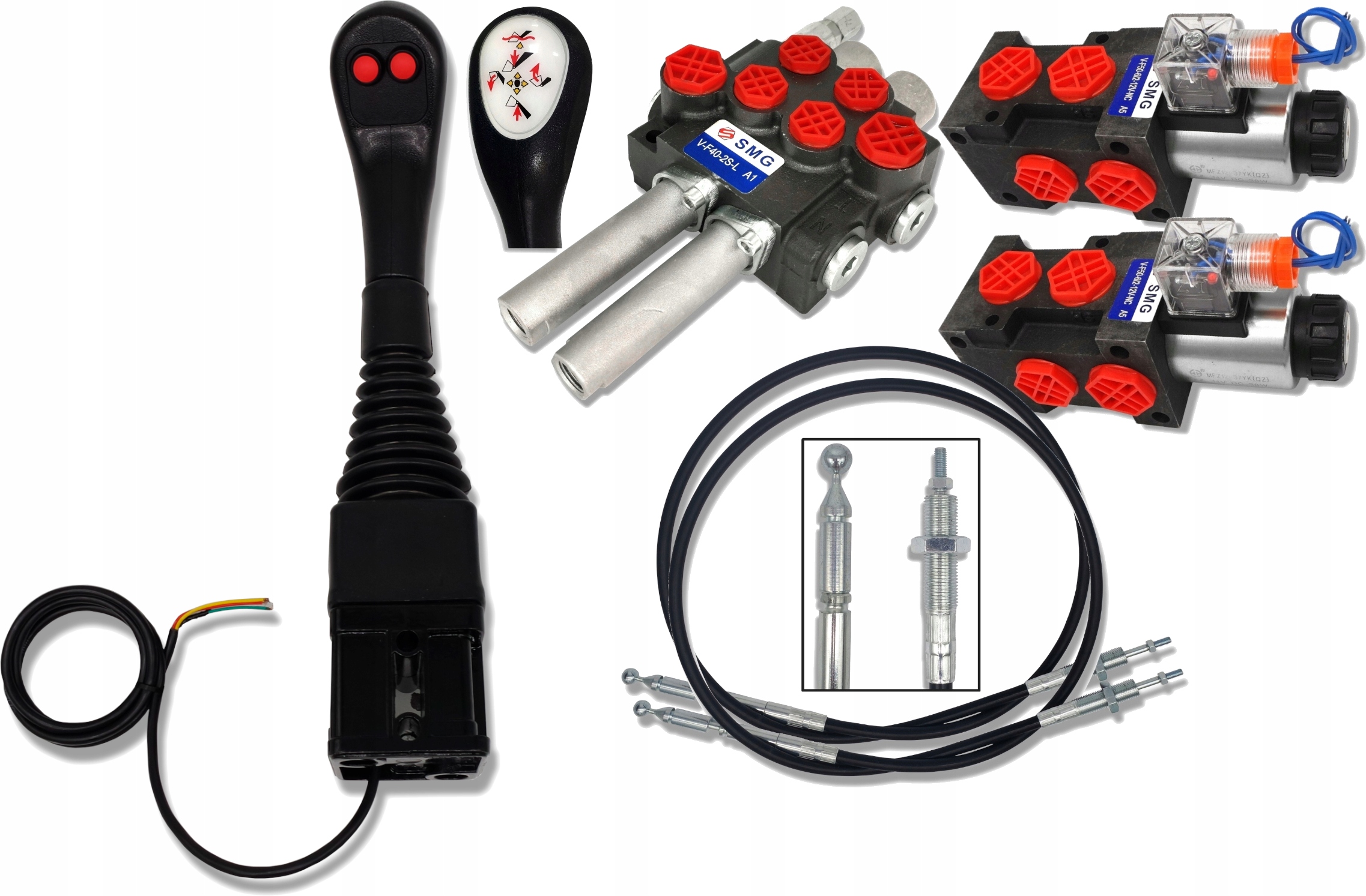 Sada 4 Sekčních Tura Rozdělovačů Joystick Linky 1000 mm