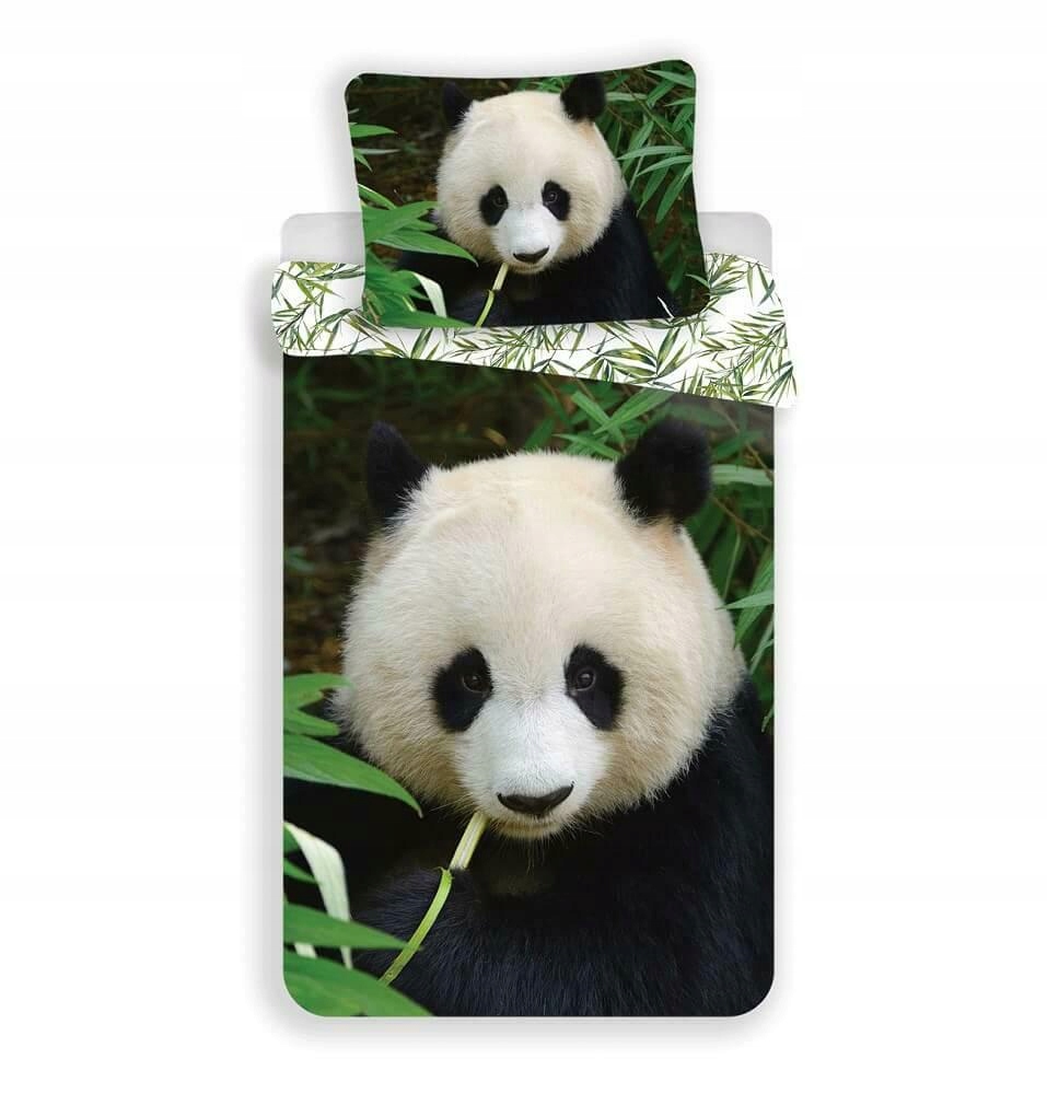 

Pościel 140x200 Miś Panda pandy liście