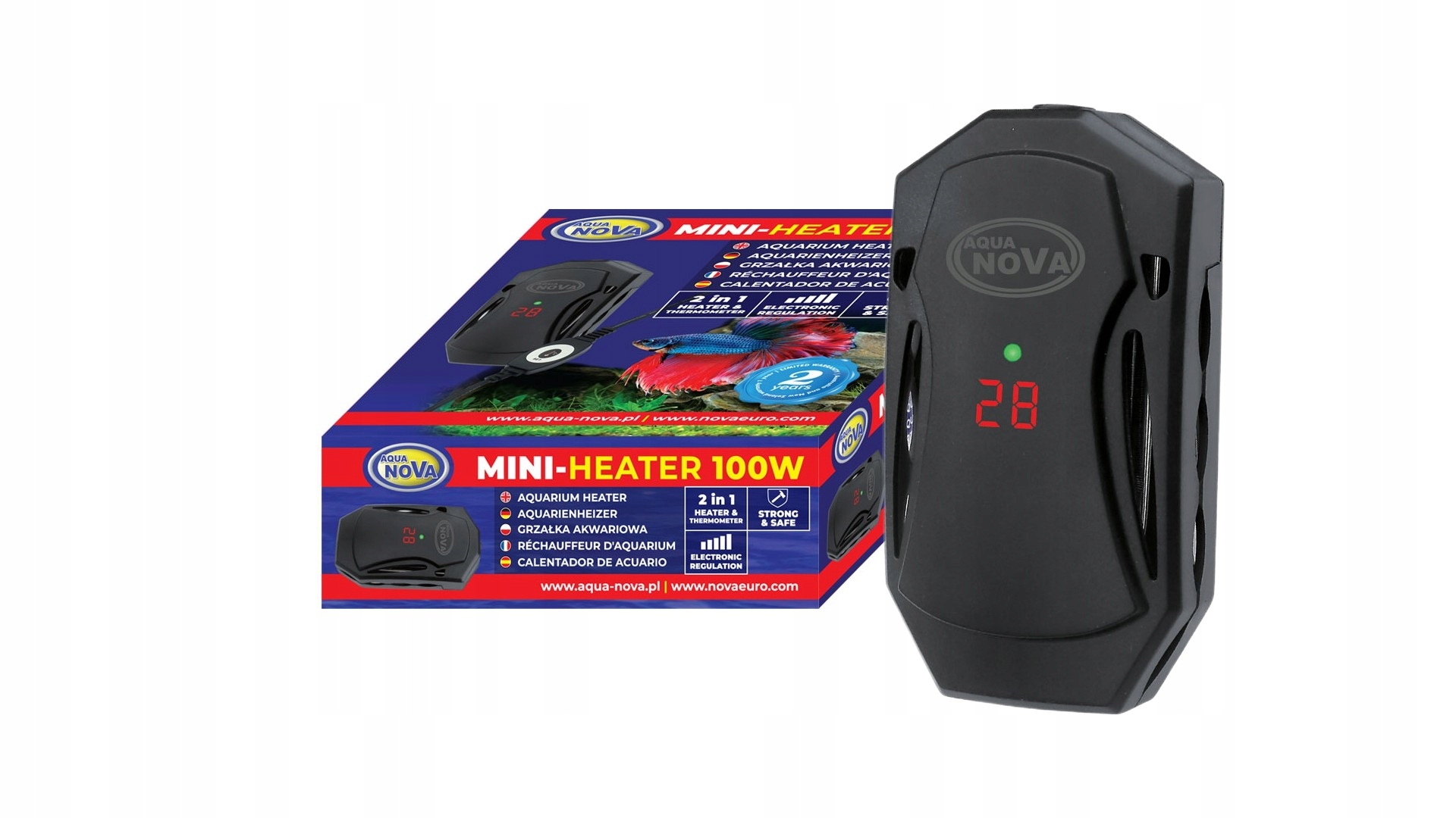Levně Akvarijní ohřívač s plastovým krytem 100 W