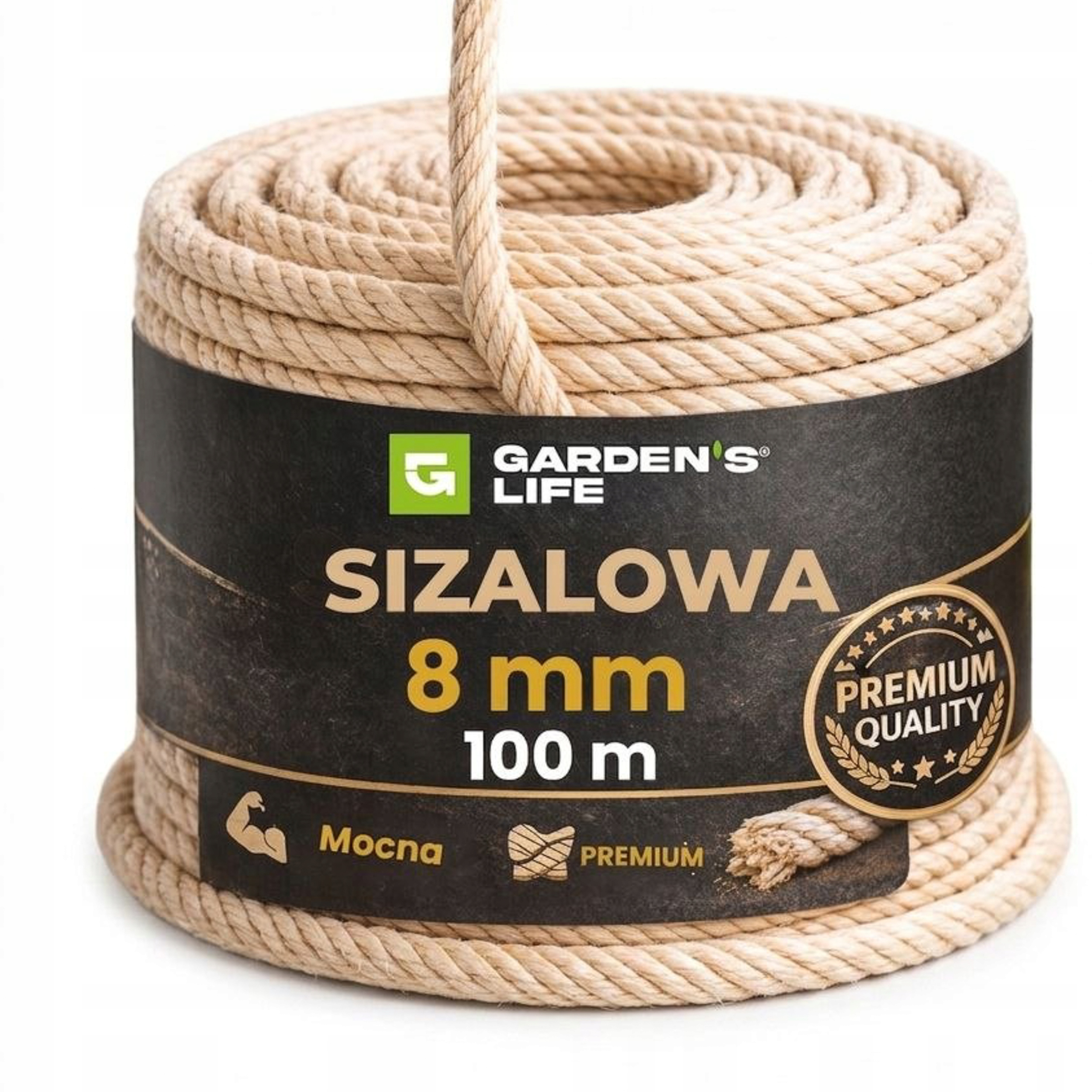 Sisalové lano 8 mm 100 m přírodní Garden’s Life škrabadlo kočka makramé Premium
