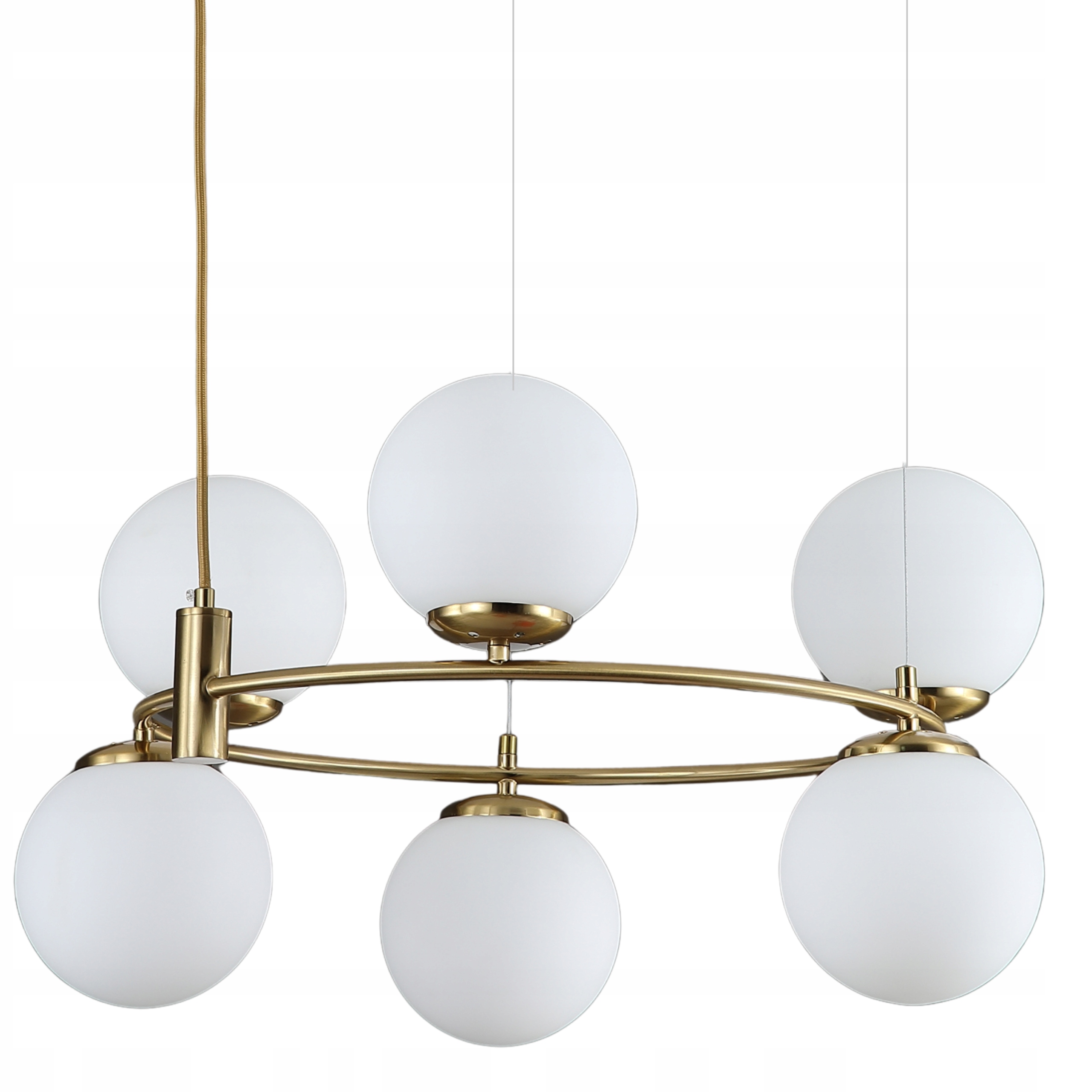 Lampa Wisząca Sufitowa Żyrandol Kule zlota Nowoczesna Led mleczna