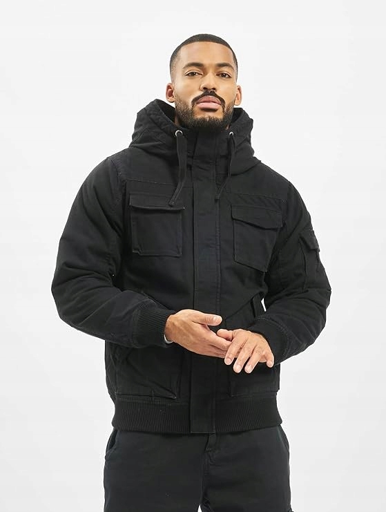 Branidt Černá Bavlněná Bunda Parka S Kapucí XXL 6_A