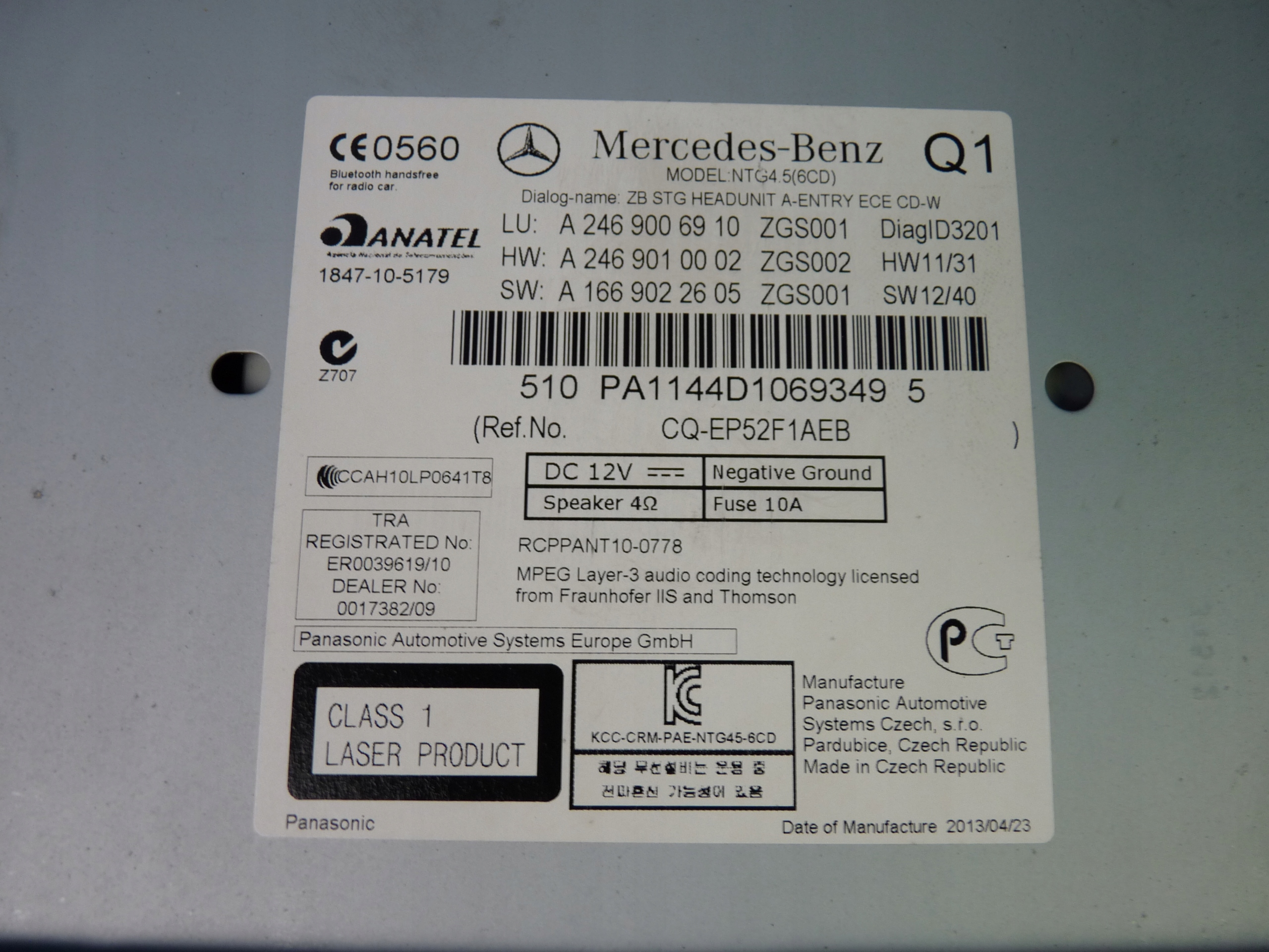 MERCEDES A W176 W246 RADIO FABRYCZNE Navigation