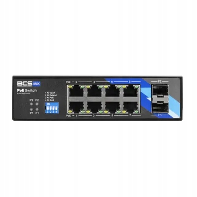 Przemysłowy Switch 8 Portowy PoE na szynę Din BCS-B-ISP08G-2SFP (B3597)