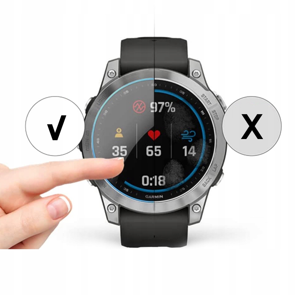2x Szkło Hartowane Ochronne do Garmin Fenix 7 Pasuje do modelu Garmin Fenix 7