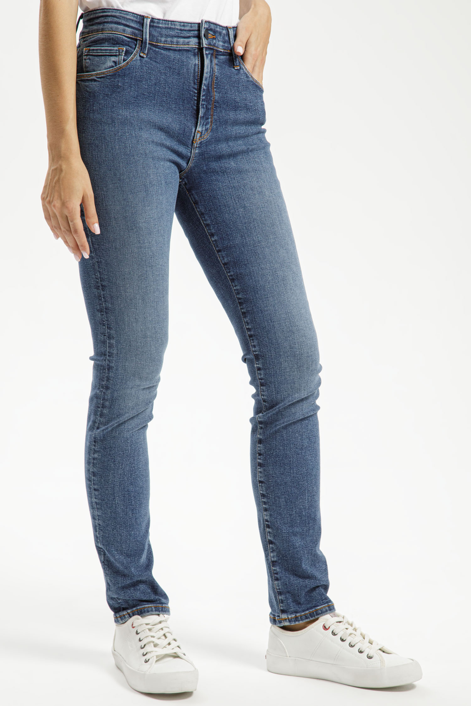 Spodnie damskie Jeansy niebieskie wysoki stan Slim Fit Anya 29/30