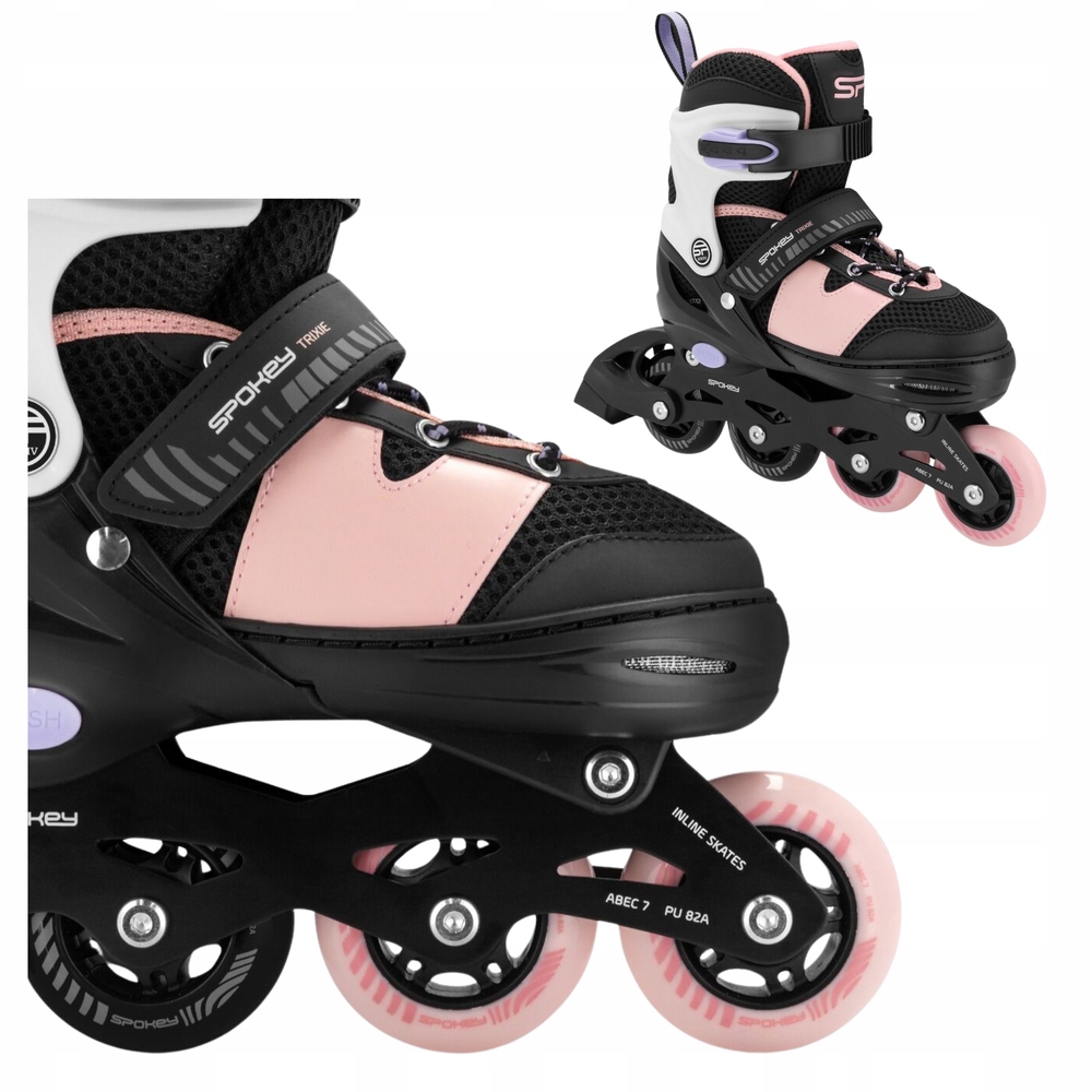 Kolečkové Brusle s regulací Brusle 2v1 Rekreační černé pro dítě Kolečkové brusle Pu 39-42