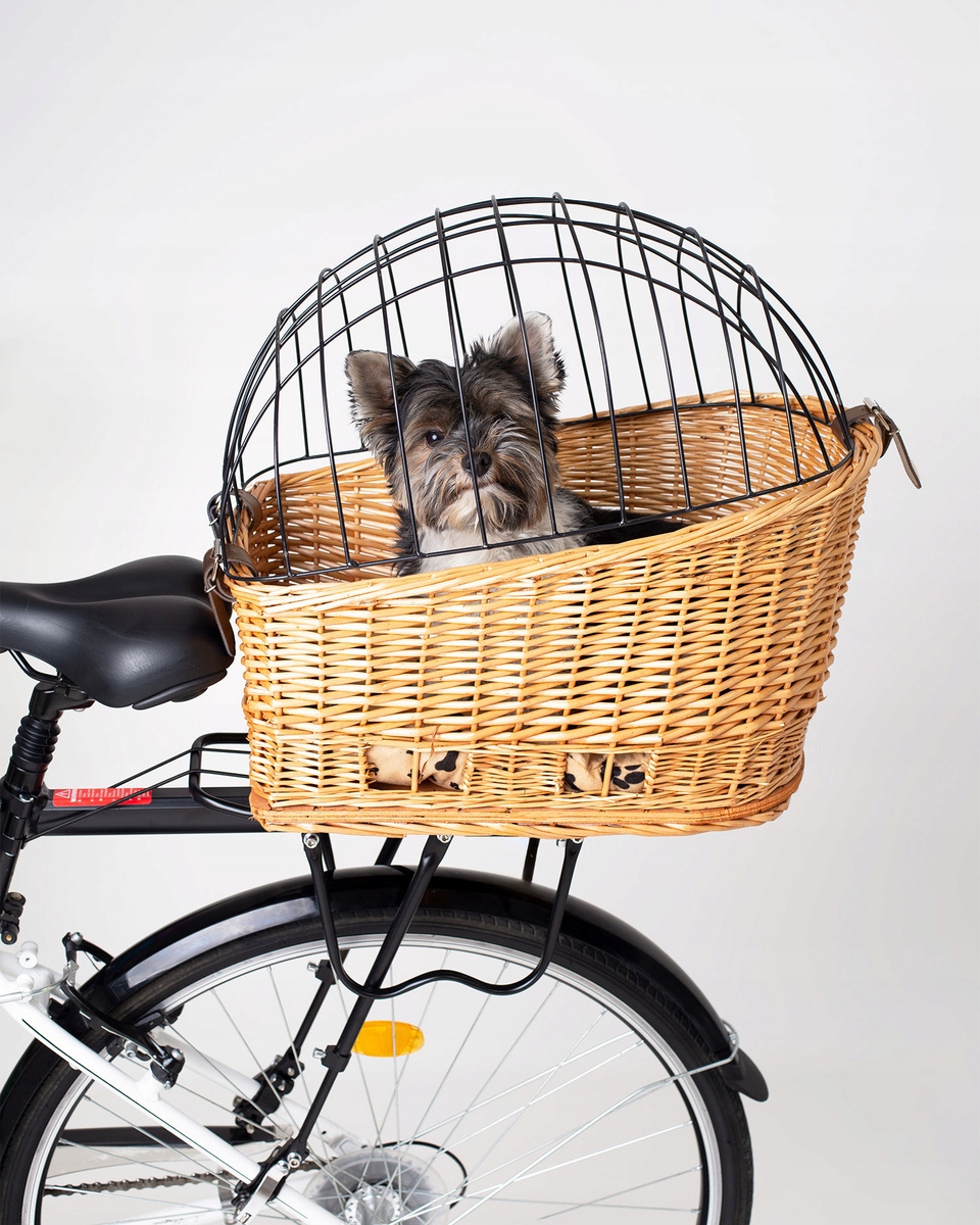 Kosz Wiklinowy Na Rower Transporter Na Bagażnik Dla Psa Kota Poduszka