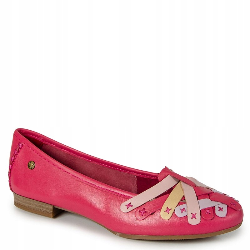 Maciejka P7542-15/00-0 Růžové Kožené Baleríny Polobotky 39