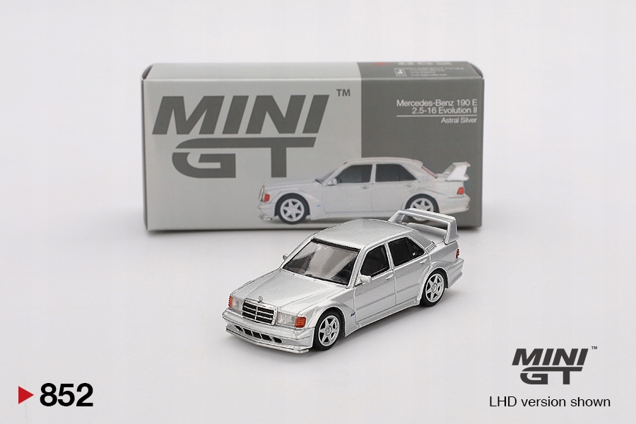 Mini GT Mercedes-Benz 190E 2.5-16 Evolution II Astral Silver #852 Srebrny