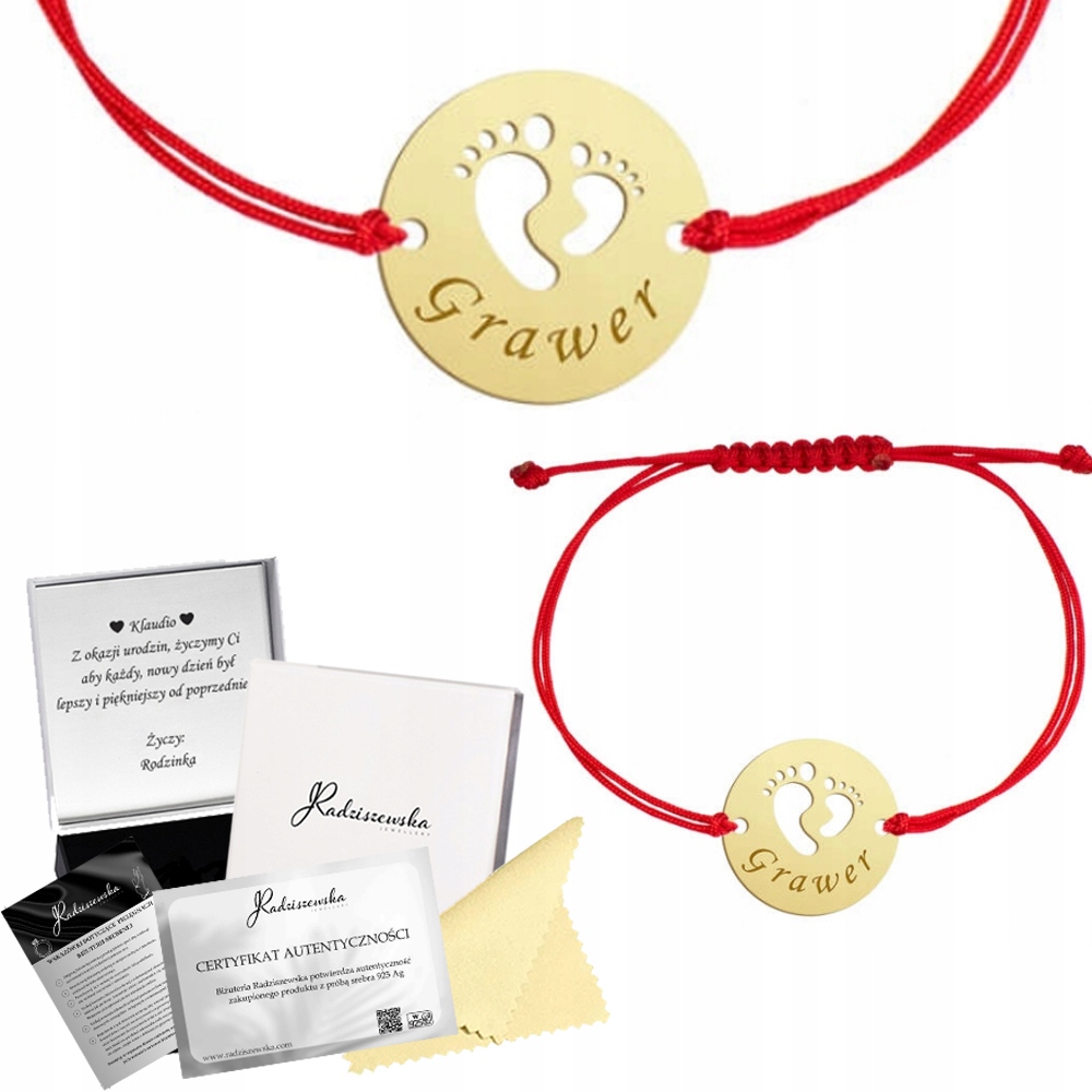 Zlatý Náramek Se Jménem Dítěte, Šňůrka 925 Dárek Gravírování Bonus