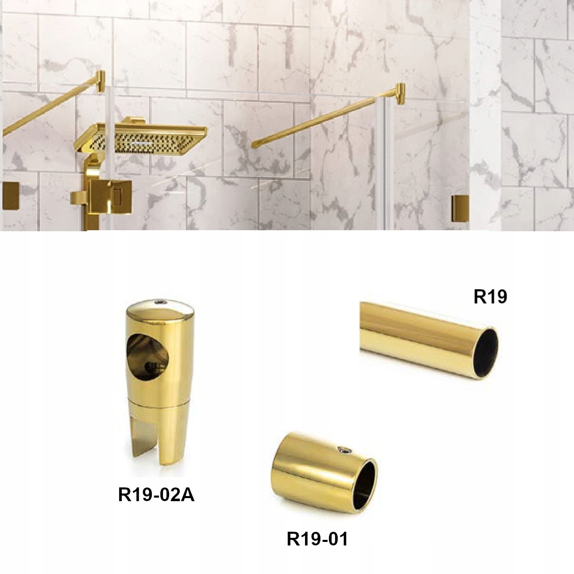 Stabilizátor tyčí Držák kulatý L= 100 cm sada Zlatý Lesk