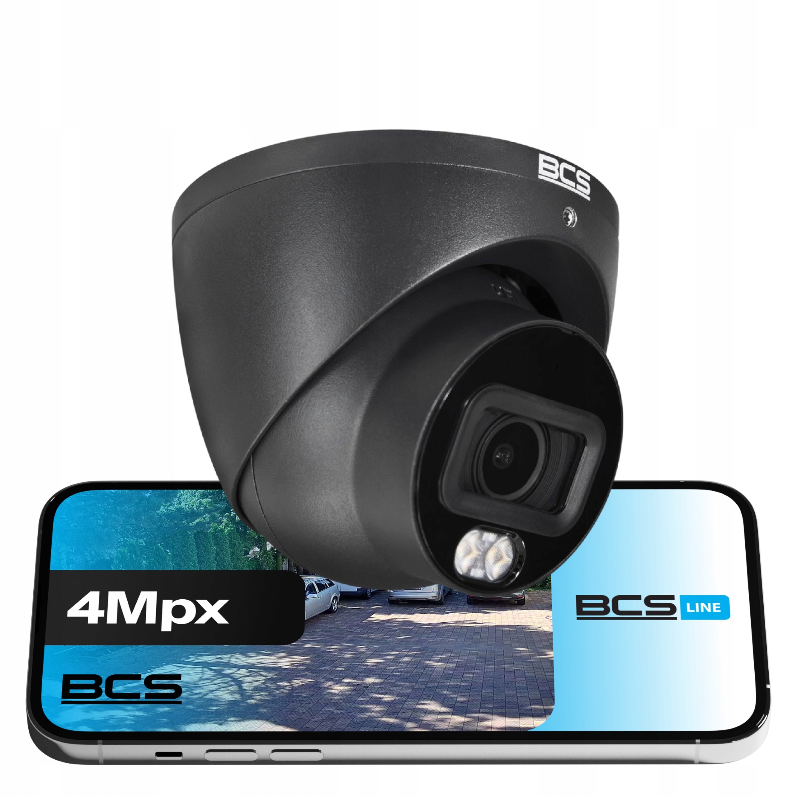 Kopulová Ip kamera Bcs grafitová 4 Mpx NightColor 2.0 mikrofon PoE Led 30 m