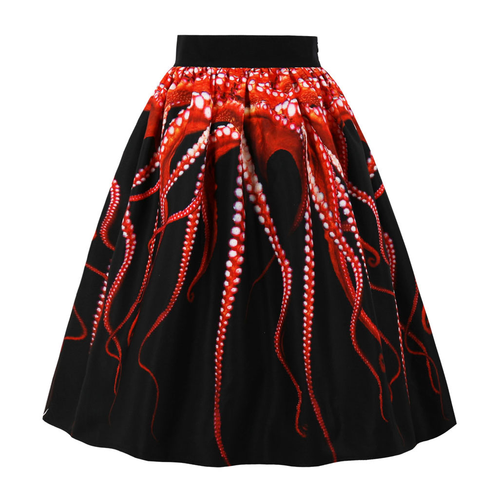 Knee Length Pleated Knee length kater Wzór dominujący mix wzorów