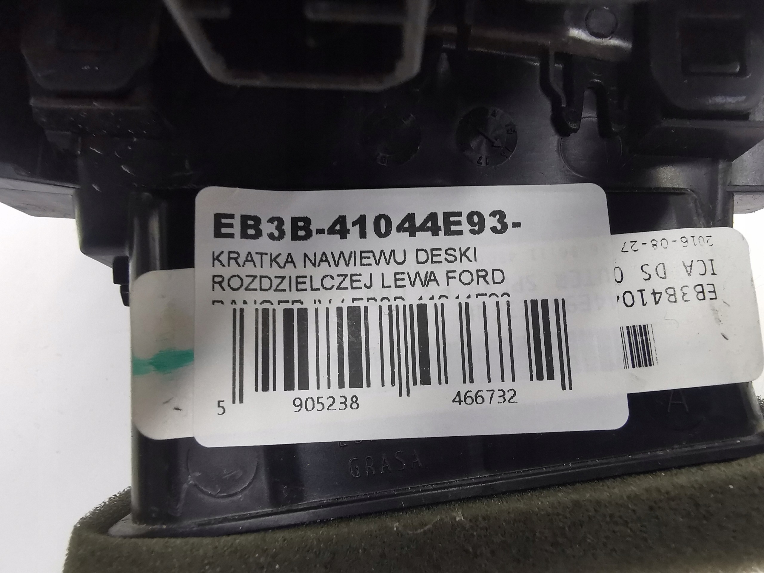 grid air conditioning devices of the dashboard dashboard left FORD RANGER IV / EB3B-41044E93