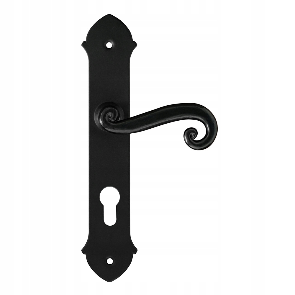 Dveřní klika Malta s štítkem na vložku 72 mm Černá