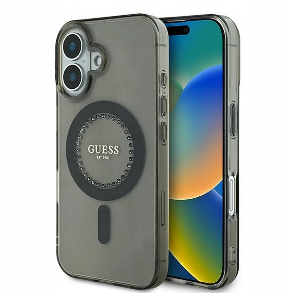 Guess GUHMP16MPFTDTEK iPhone 16 Plus 6.7" černý/černý hardcase IML Rhinest