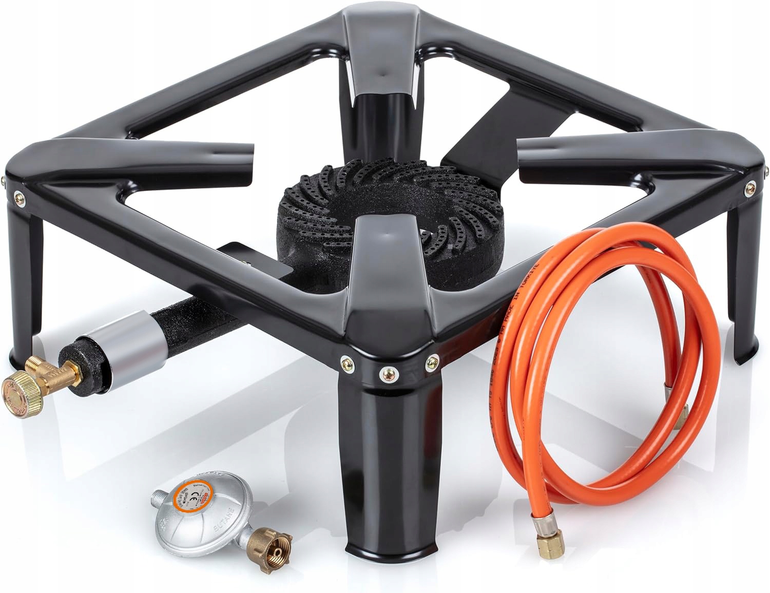 Litinová Plynová Stolička Palník Set Reduktor Hadice 40x40cm