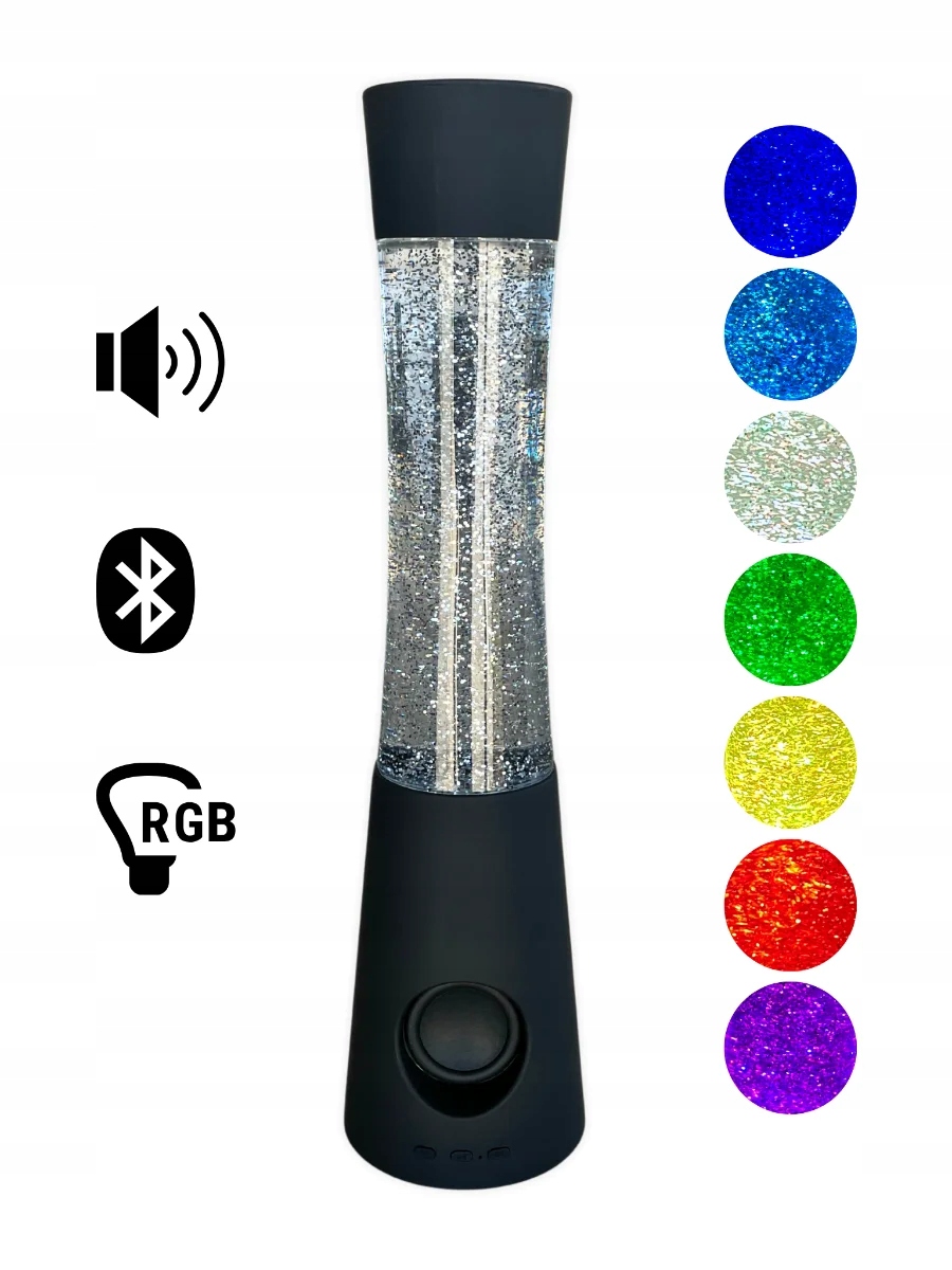 Dekoratívna lampa Láva Rgb čierna Led s reproduktorom Carnival 6949 Rabalux