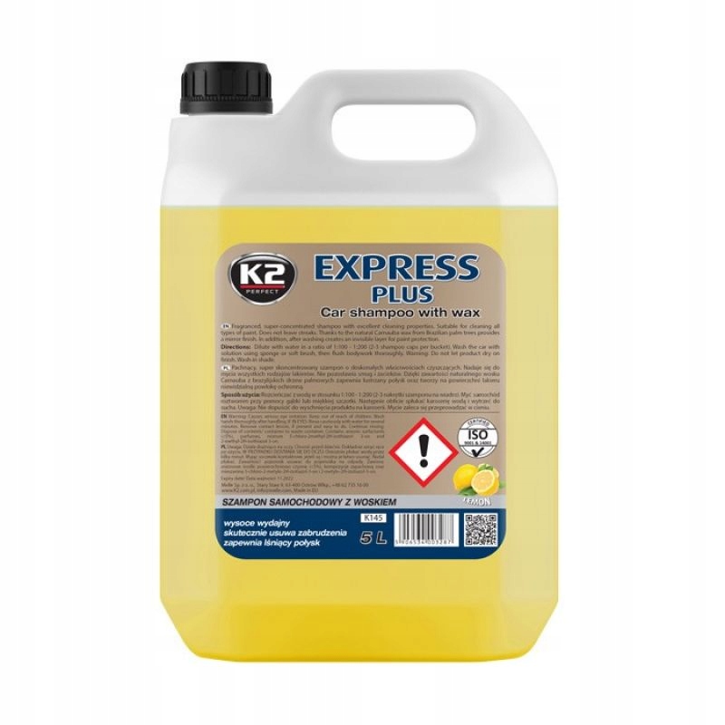 K2 express plus Szampon samochodowy z woskiem 5L