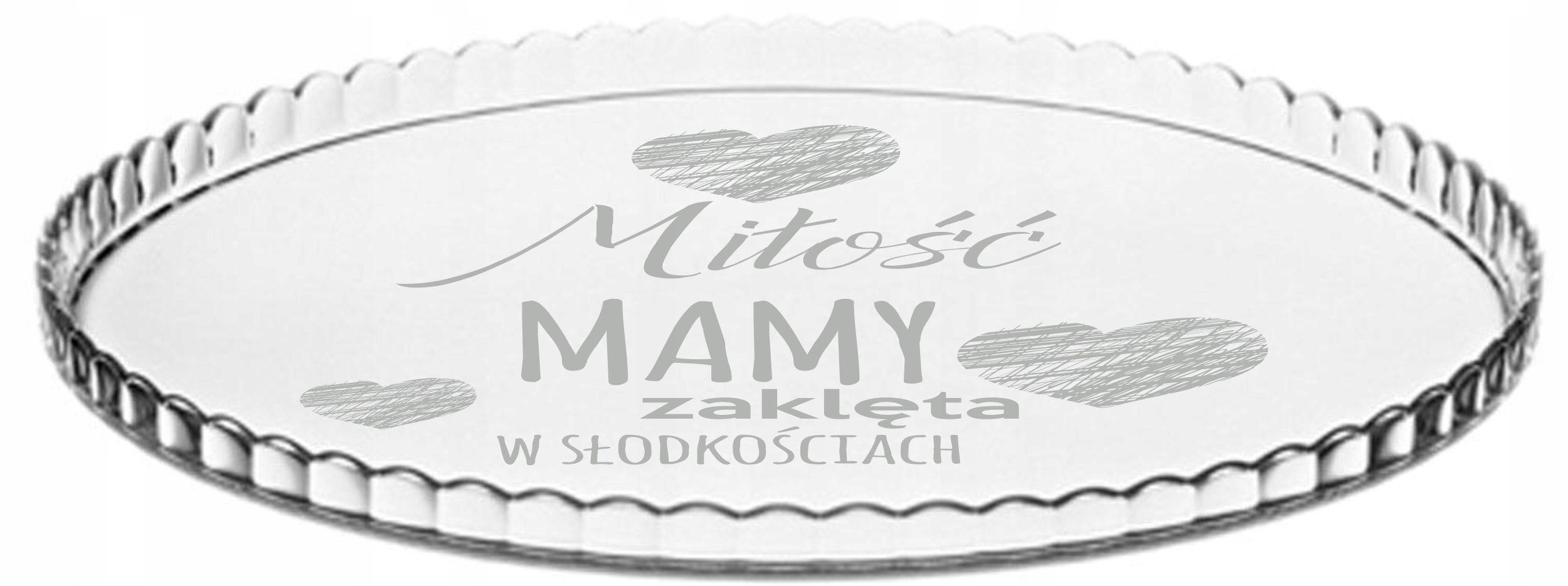 PATERA NA CIASTO Z GRAWEREM GRAWER SZKLANA