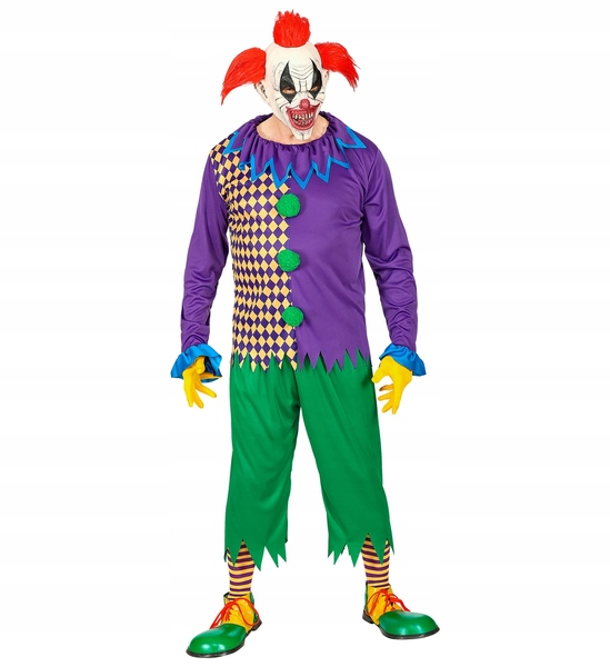 Kostým Strašidelný Klaun Strašidelného Klauna Joker Převlek Halloween XL
