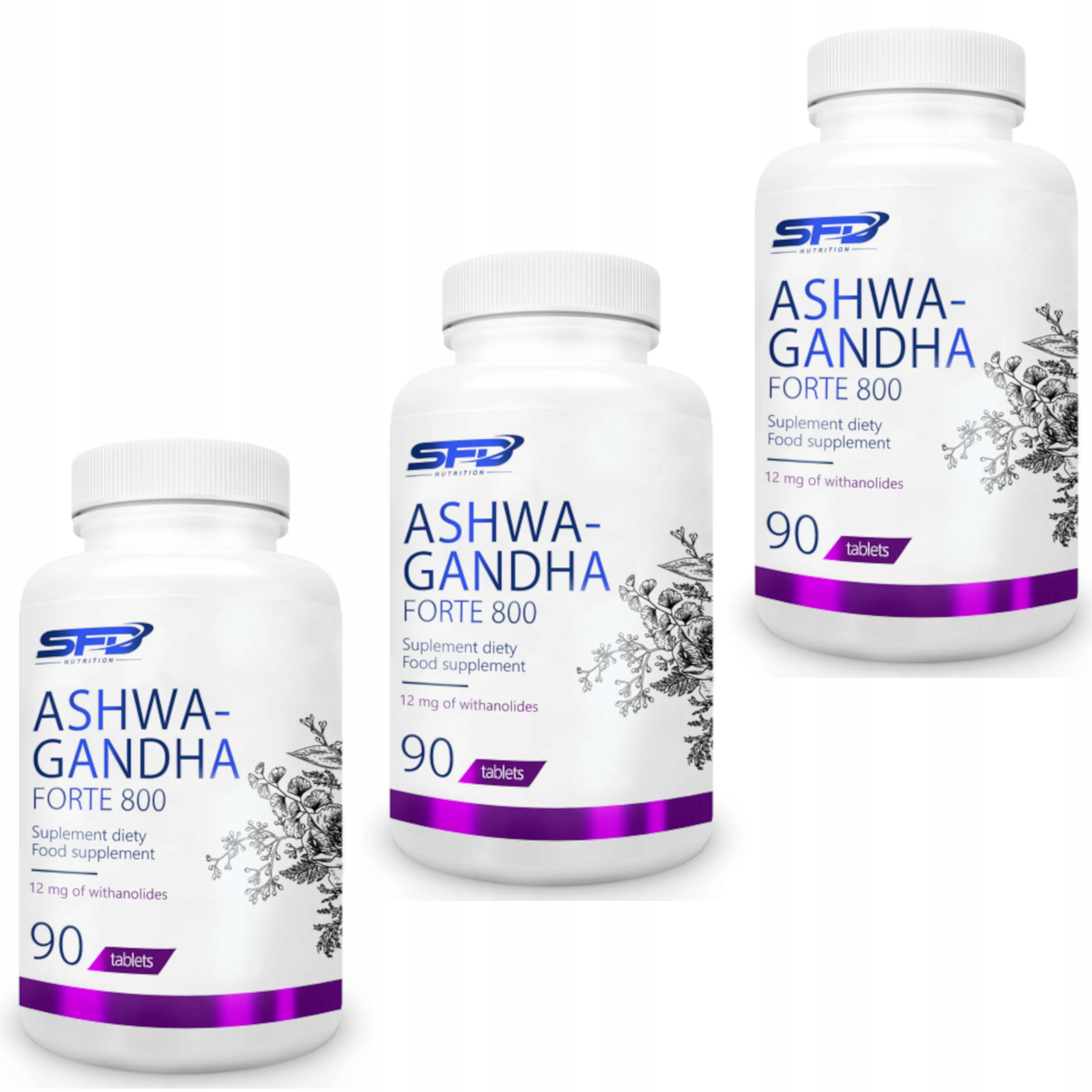 Sfd Ashwagandha Forte 800 mg 270 tab. Ženšen Stres Relaxace Nervy Imunita