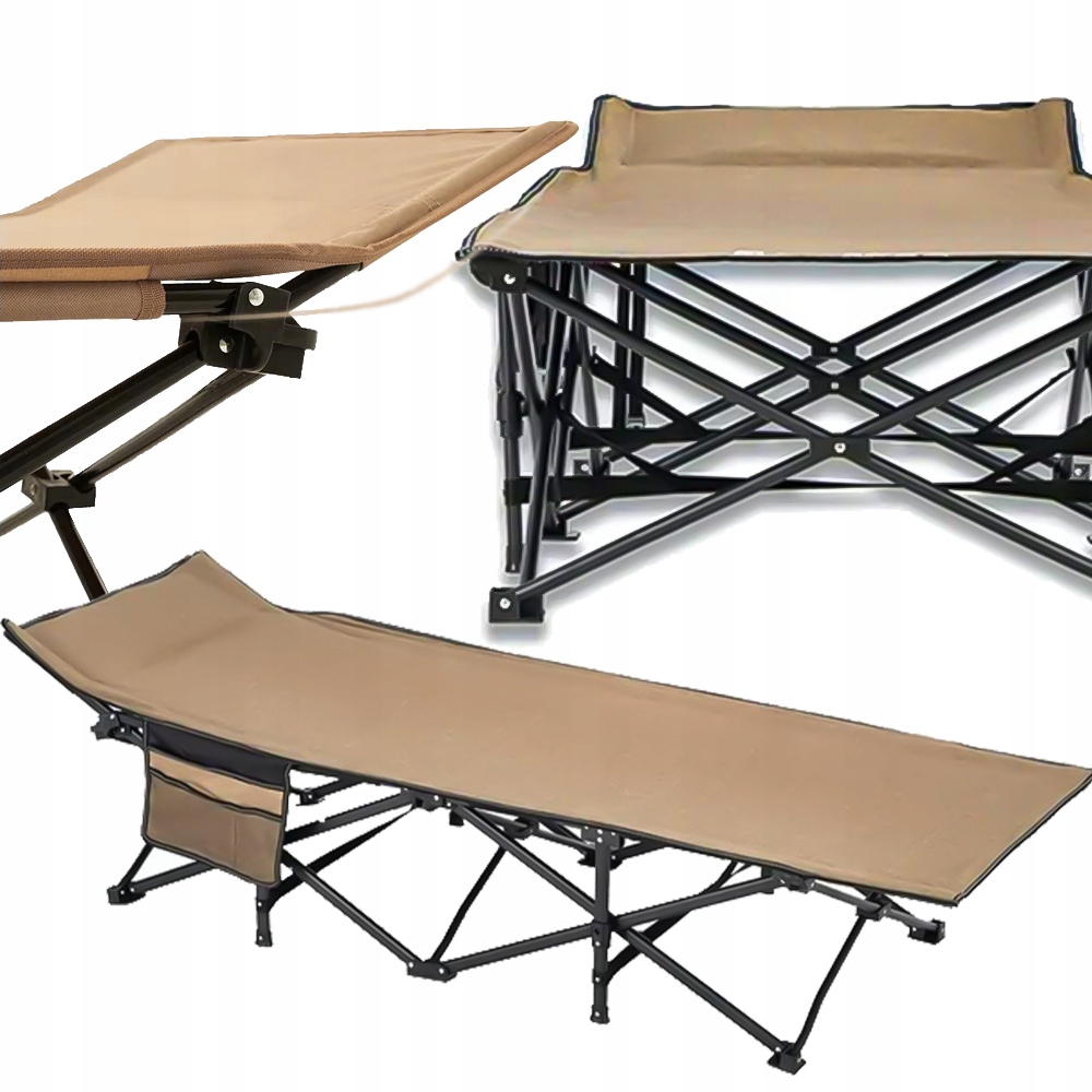 Łóżko Turystyczne Składane Polowe Leżak Kanadyjka Leżanka 150 Kg 190x70 CM