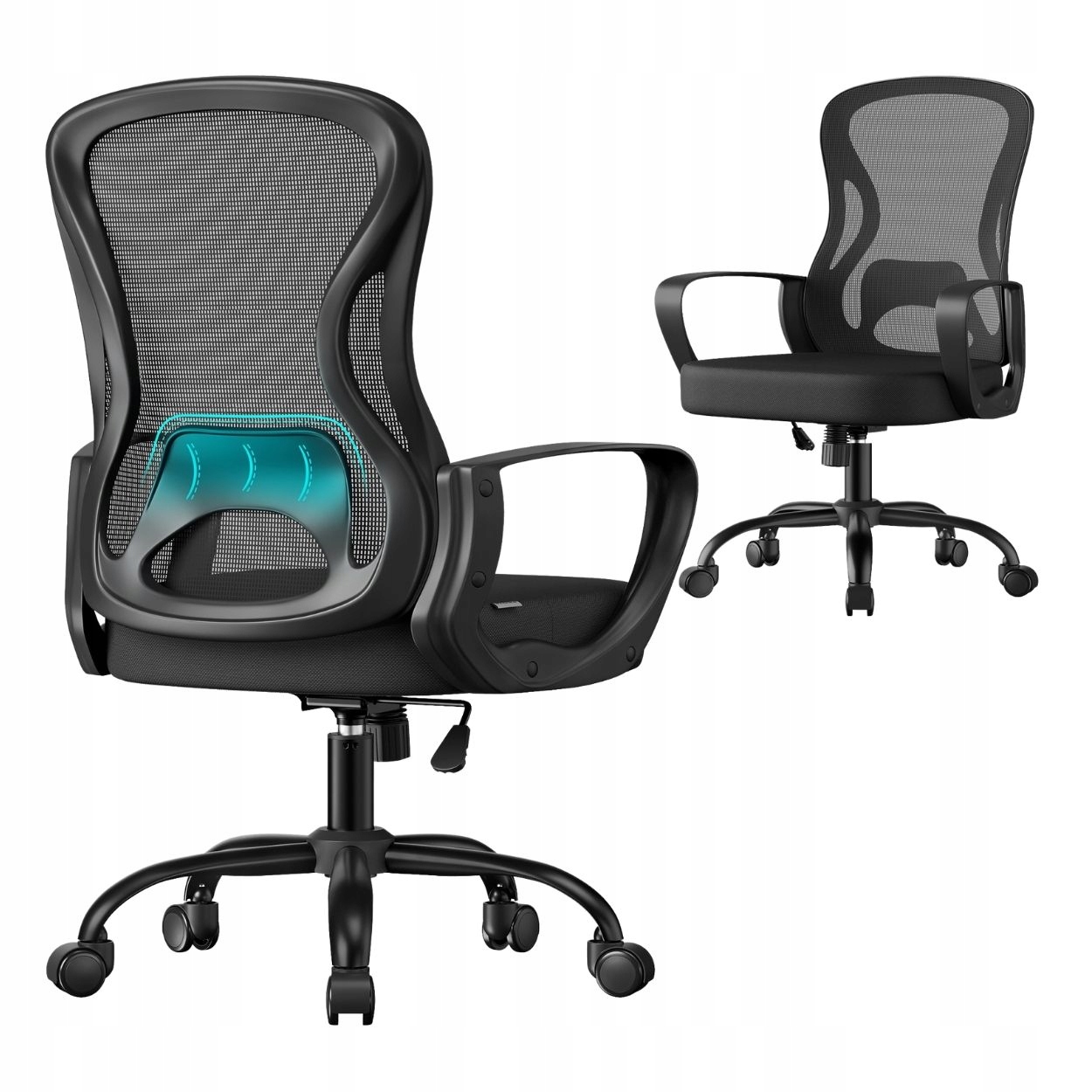Rotačná Kancelárska Stolička Ergonomické čierne nastaviteľné herné kreslo