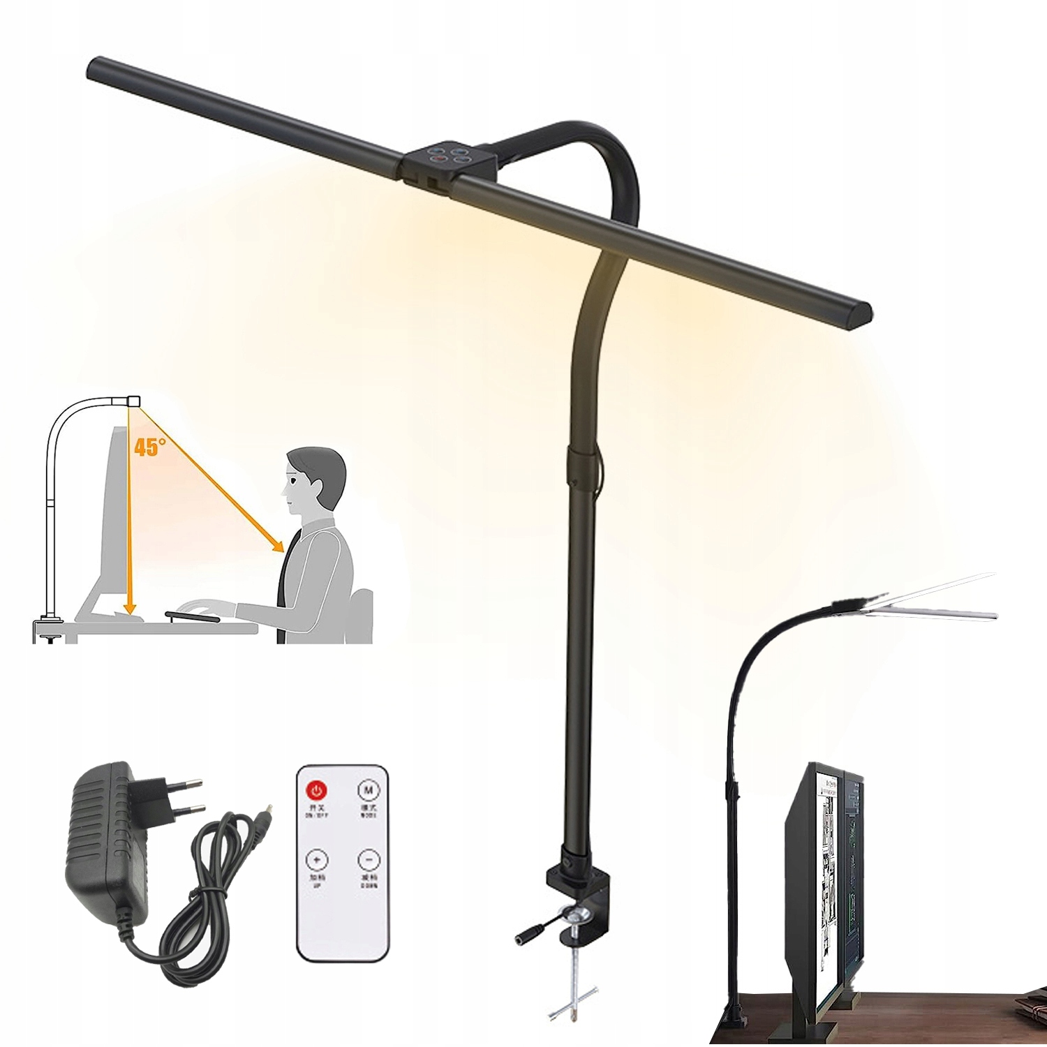 Stolní Lampa Dvouhlavá Led 5 Teplot Barevná Regulace 360° 24 W